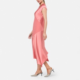 Carmin Handkerchief Hem Flared Dress