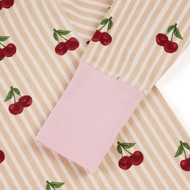 Cherry Striped Long Two-Piece Pyjama Set