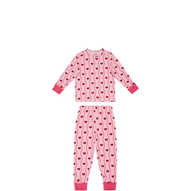 Wavy Heart Striped Long Two-Piece Pyjama Set