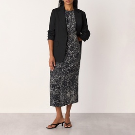 Crackle Print Twist Flared Dress