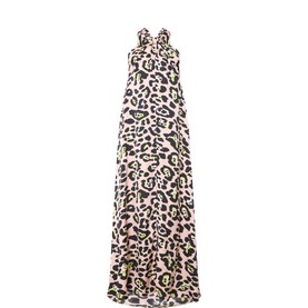 Jaycee Leopard Print Halterneck Dress