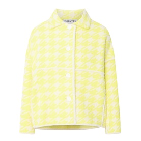 Joking Houndstooth Knitted Jacket