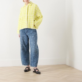 Joking Houndstooth Knitted Jacket