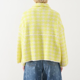 Joking Houndstooth Knitted Jacket