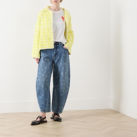 Joking Houndstooth Knitted Jacket