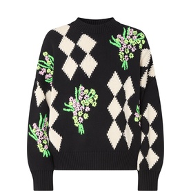 Jactori Diamond Floral Sweater