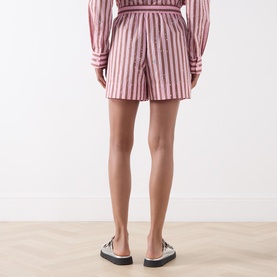 Jeeuw Rhinestone Striped Shorts