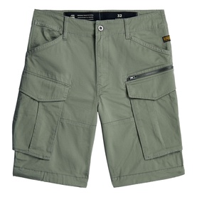 G-Star cargo shorts in Lt Orphus green, featuring zip pockets, multiple flap pockets, and belt loops