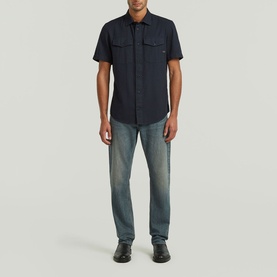 Marine Logo Patch Slim Casual Shirt