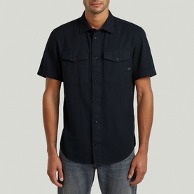 Marine Logo Patch Slim Casual Shirt