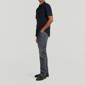 Marine Logo Patch Slim Casual Shirt
