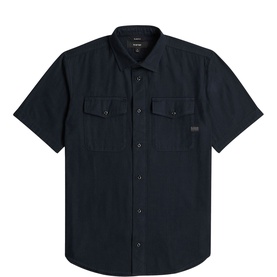 Marine Logo Patch Slim Casual Shirt