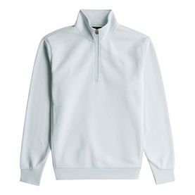 G-Star baby blue quarter-zip sweatshirt with ribbed cuffs, hem, and stand collar, small logo embroidery on chest