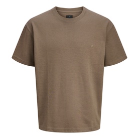 Jack & Jones Crew Neck T-Shirt in Morel, relaxed fit with short sleeves and subtle chest logo detail