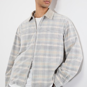 Corduroy Collar Flannel Overshirt