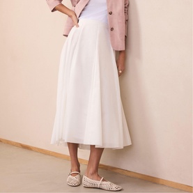 Full Godet Flared Skirt