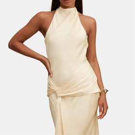 Abby Halter Tie Front Dress