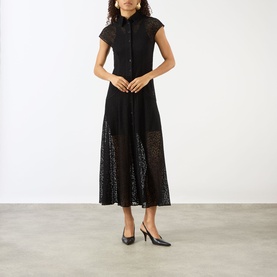 Shield Lace Shirt Dress