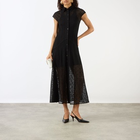 Shield Lace Shirt Dress