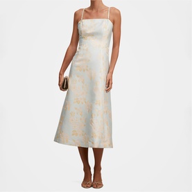 Charlotte Floral Jacquard Flared Dress