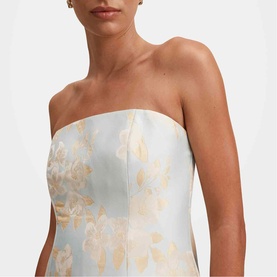Charlotte Floral Jacquard Flared Dress