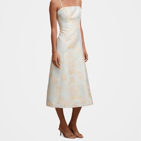 Charlotte Floral Jacquard Flared Dress
