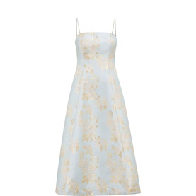 Charlotte Floral Jacquard Flared Dress