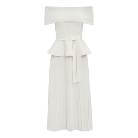 Charlotte Petite Pleated Off The Shoulder Dress