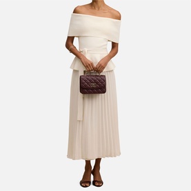 Charlotte Petite Pleated Off The Shoulder Dress