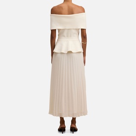 Charlotte Petite Pleated Off The Shoulder Dress