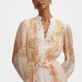Christina Petite Floral Flared Dress