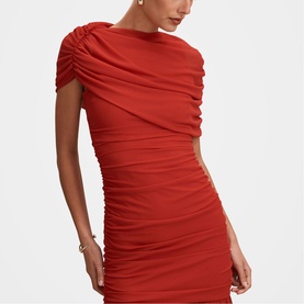 Elouise Asymmetrical Cape Dress