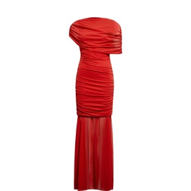 Elouise Asymmetrical Cape Dress