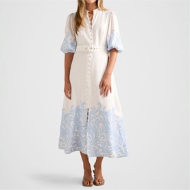 Esther Embroidered Flared Dress