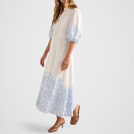 Esther Embroidered Flared Dress