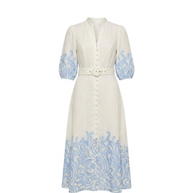 Esther Embroidered Flared Dress