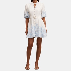 Eva Embroidered Mini Flared Dress