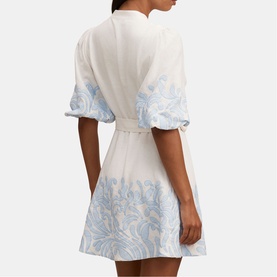 Eva Embroidered Mini Flared Dress