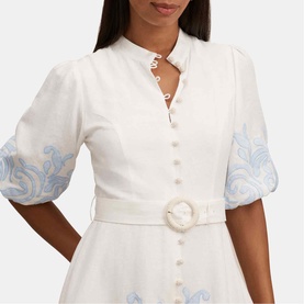 Eva Embroidered Mini Flared Dress