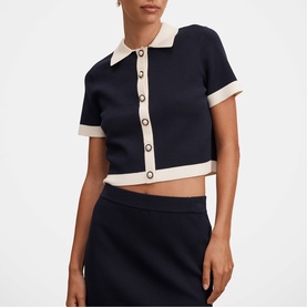 Farah Knitted Button Top