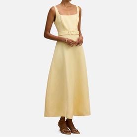 Hayden Petite Belted Flared Dress