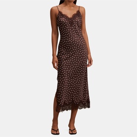 Jess Lace Trim Polka Dot Dress