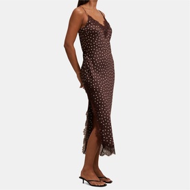 Jess Lace Trim Polka Dot Dress