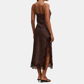 Jess Lace Trim Polka Dot Dress