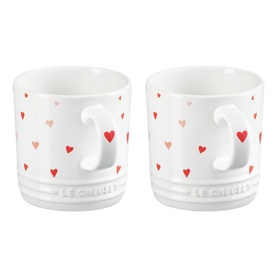 Stoneware Heart Pattern Mug 350ml, Set of Two
