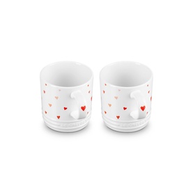 Stoneware Heart Pattern Mug 350ml, Set of Two