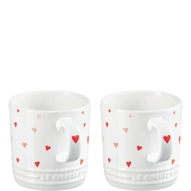 Stoneware Heart Pattern Mug 350ml, Set of Two