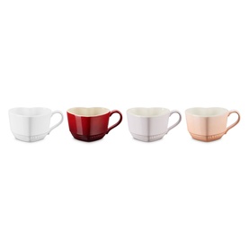 Stoneware Heart Mug 220ml, Set of Four