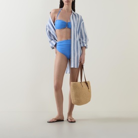 Ruched High-Rise Bikini Bottoms