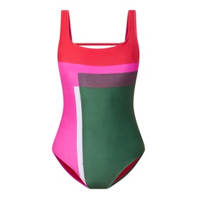 Colour-Blocked One Piece Swimsuit